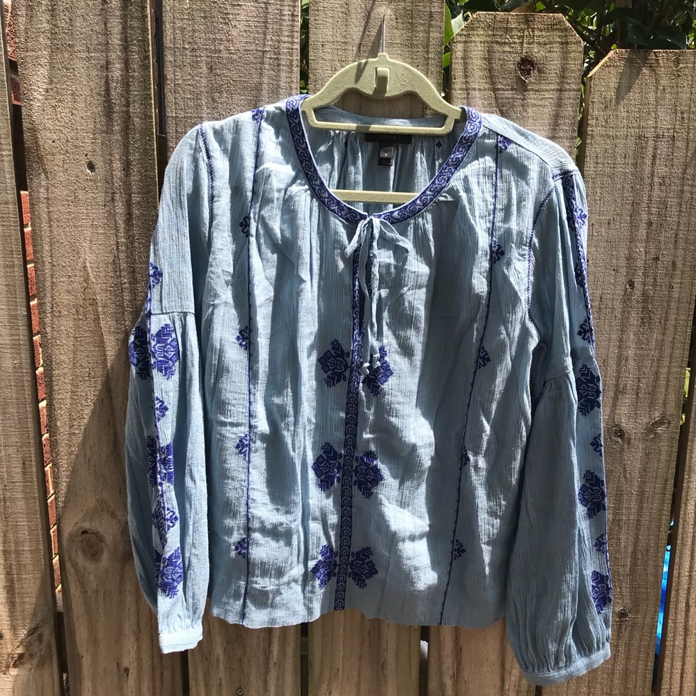 J. Crew peasant top with gorgeous embroidery